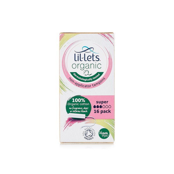 Lil Lets organic non-applicator super flow tampons x16 - Waitrose UAE & Partners - 5025971206904