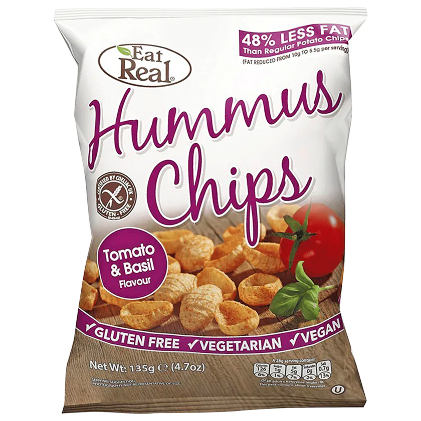 Hummus Chips Tomato & Basil Flavour - 5026489483030