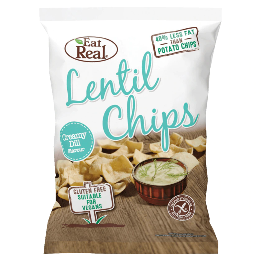 Lentil Chips - creamy dill flavour - 5026489483221