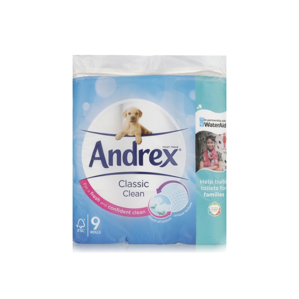 Andrex classic clean toilet tissue 2ply 9pk - Waitrose UAE & Partners - 5029053561370