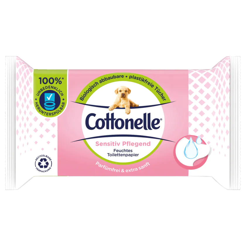 Cottonelle Feuchtes Toilettenpapier Sensitiv Pflegend 42 Stück - 5029053575162