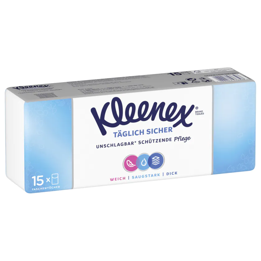 Kleenex Taschentücher Täglich Sicher 15x9 Stück - 5029053576398