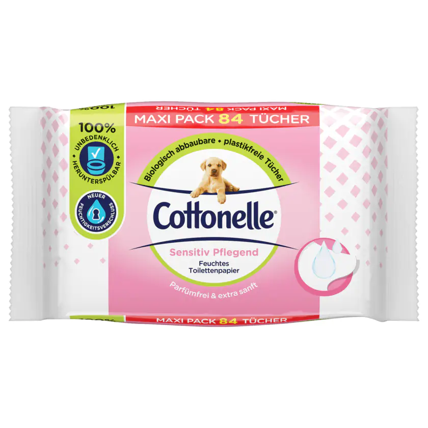 Cottonelle Feuchtes Toilettenpapier Sensitiv Pflegend 84 Tücher - 5029053579672