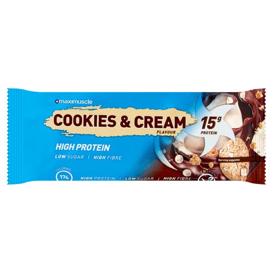 Maximuscle Cookies & Cream Protein Bar 45G - 5032543001379