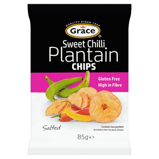 Grace Sweet Chilli Plantain Chips Salted 85G - 5035139218540