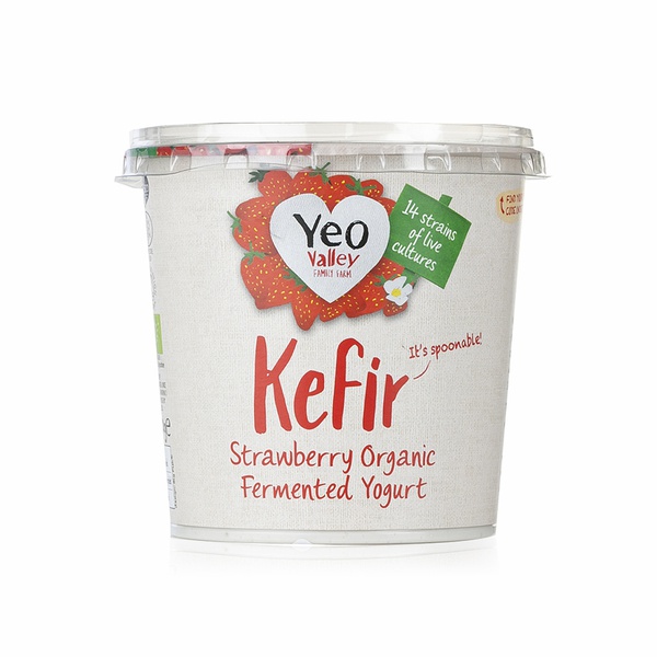 Yeo Valley Kefir strawberry organic fermented yoghurt 350g - Waitrose UAE & Partners - 5036589252412