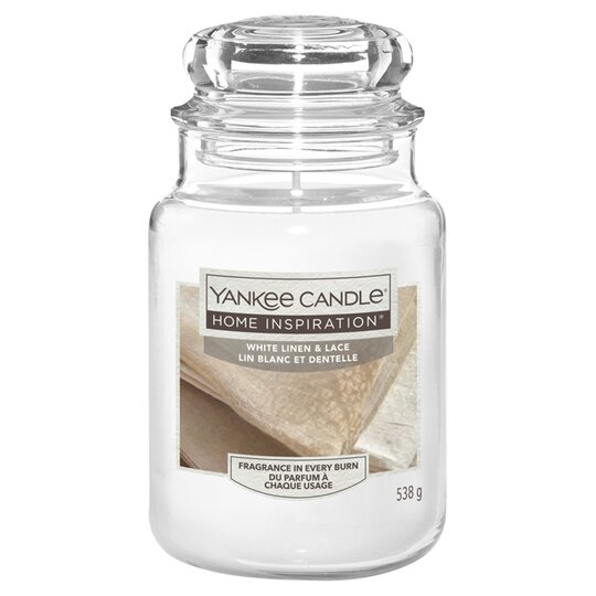 Yankee Candle Large Jar White Linen & Lace - 5038581028910
