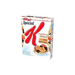 Kellogg's Flakes (10% umhüllt mit Schokolade) mit Erdbeeren, Vitaminen und Eisen - 5050083351556