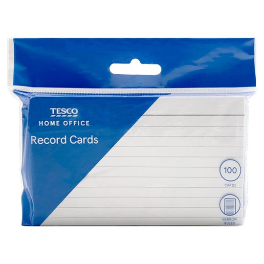Tesco Record Cards 100 Pack - 5051008880632