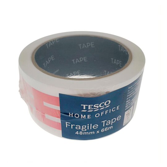 Tesco Safewrap Fragile Tape 48Mmx66m - 5051277460924