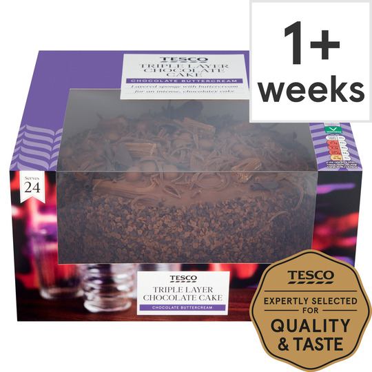 Tesco Triple Layer Chocolate Cake - 5051277774816