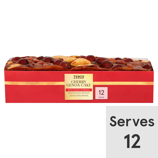 Tesco Cherry Genoa Cake 800G - 5051898229764