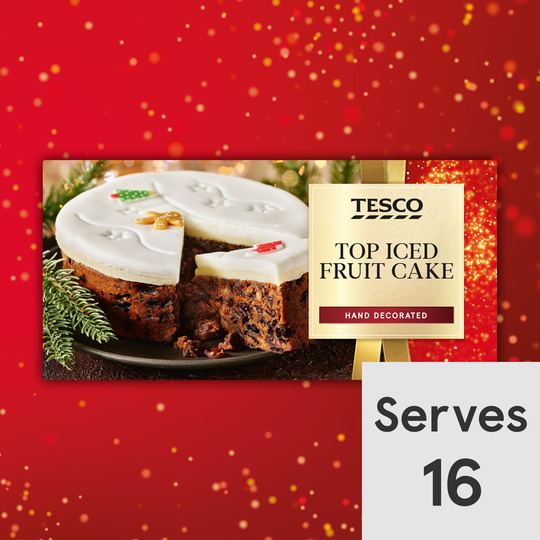 Tesco Top Iced Fruit Cake 907G - 5052320878819