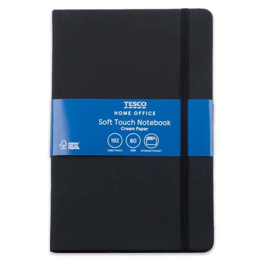 Tesco Black Soft Cover Notebook 192 Pages - 5053526192129