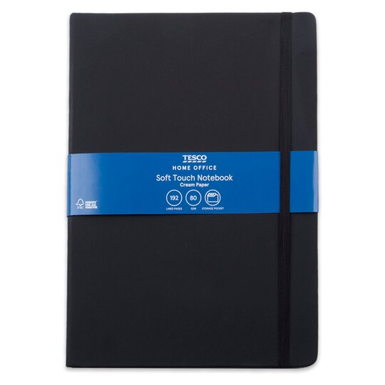 Tesco Black Soft Touch Notebook 192 Pages - 5053526192204