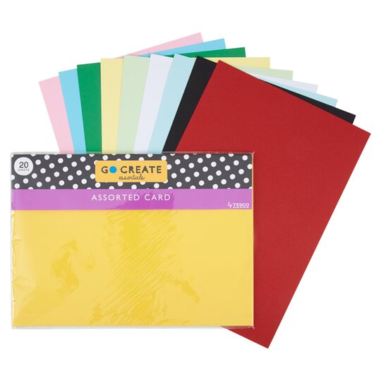 Go Create Coloured Card 20 Sheets - 5053526574314