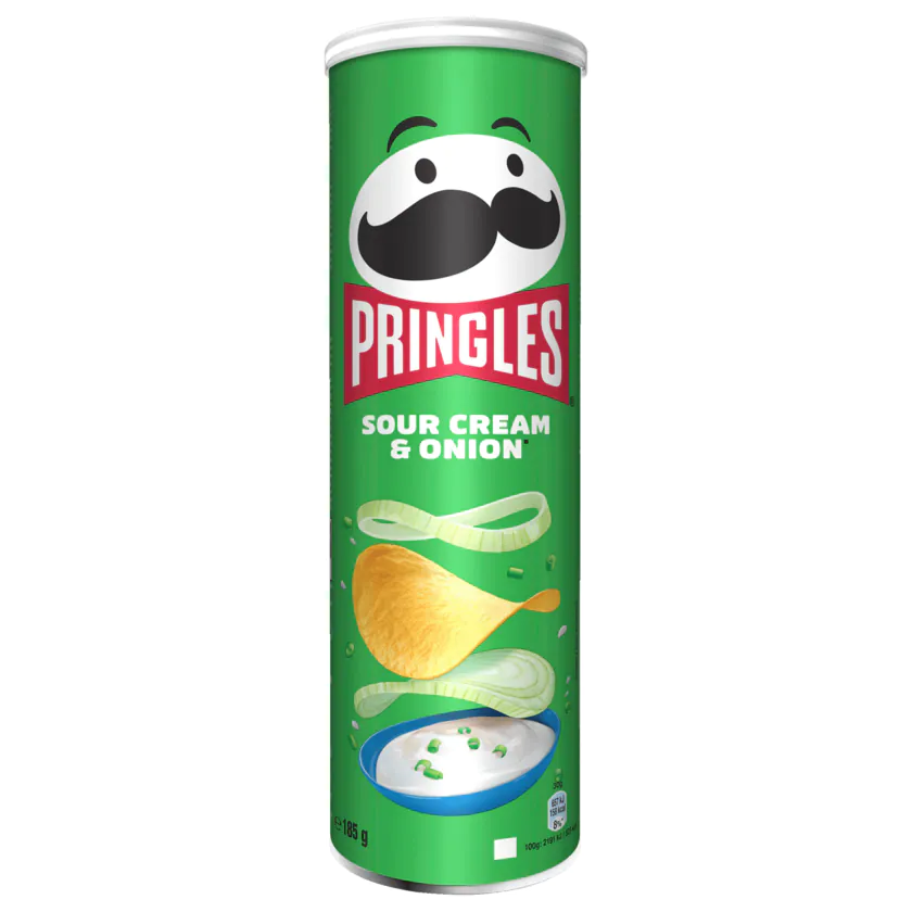 Pringles Sour Cream & Onion Chips 185g - 5053990167845