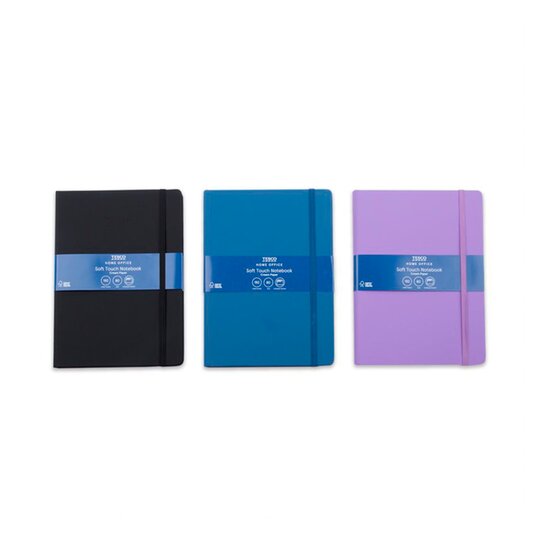 Tesco Assorted Soft Touch Notebook 192 Pages - 5054268931076
