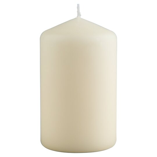 Tesco Unfragranced Small Pillar Candle Ivory - 5054269841060