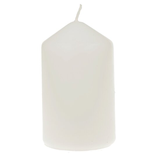 Tesco Unfragranced Small Pillar Candle - White - 5054269934540