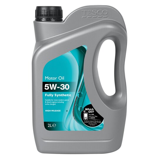 Tesco 5W30 Fully Synthetic Oil High Mileage 2L - 5054402022288