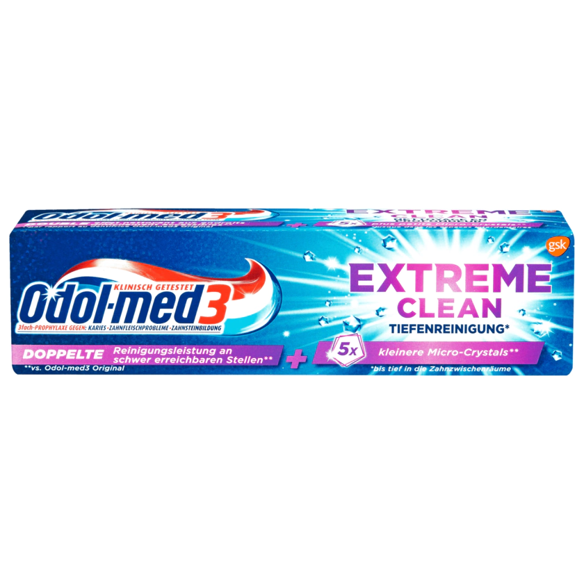 Odol-med3 Zahncreme Extreme Clean Tiefenreinigung 75ml - 5054563085917