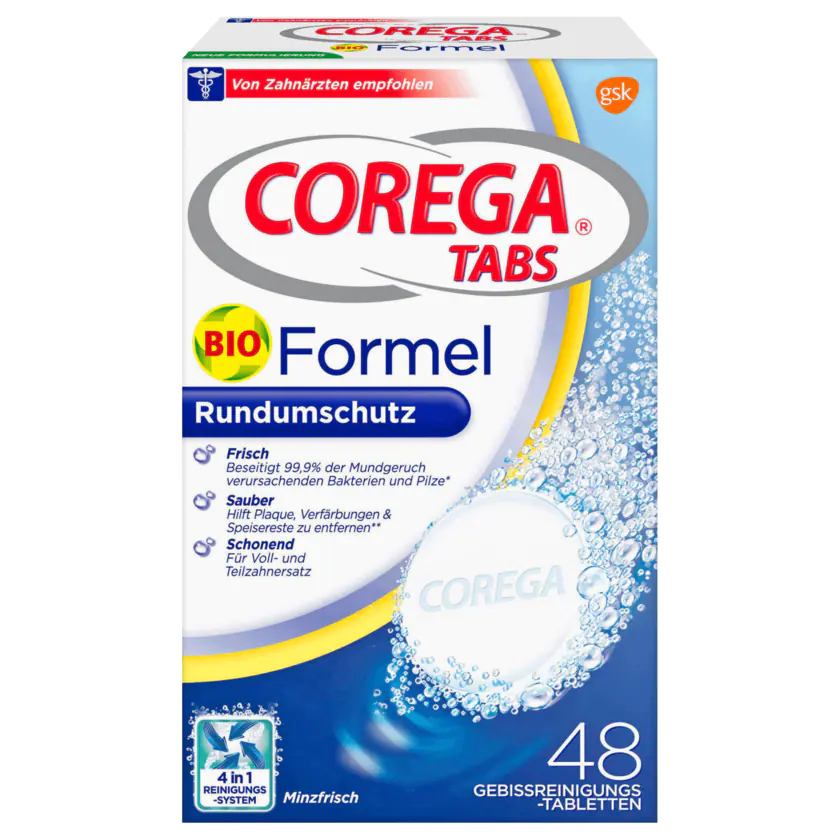 Corega Tabs Bio Formel 48 Stück - 5054563090997