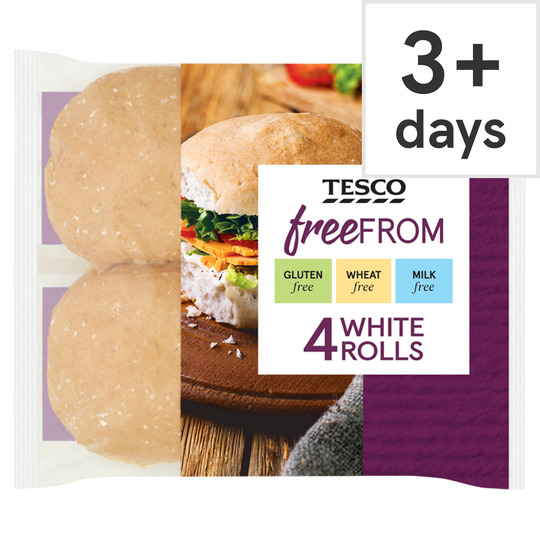 Tesco Free From White Rolls 4 Pack - 5057008545762