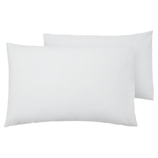 Tesco 100% Cotton White Pillowcase Pair - 5057373534040