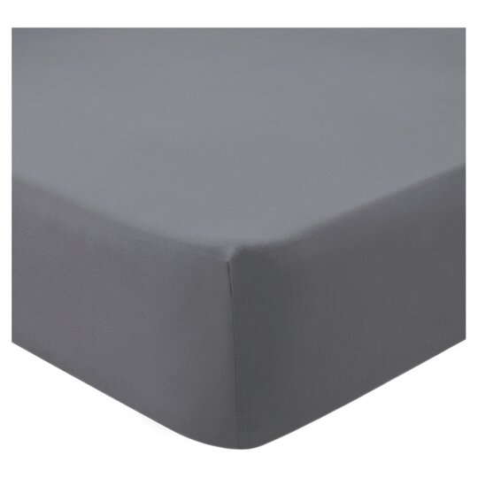 Tesco Fitted Sheet Grey Double - 5057373535078