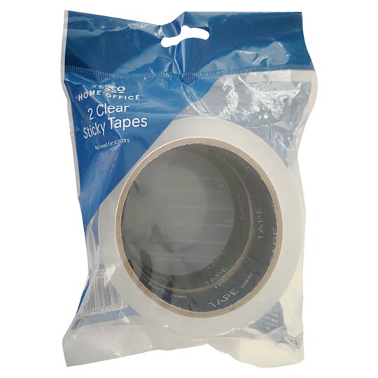 Tesco Clear Easy Tear Sticky Tape 25Mm X 60M 2 Pack - 5057373664921