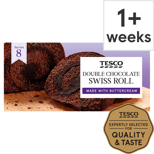 Tesco Double Chocolate Swiss Roll - 5057545889855