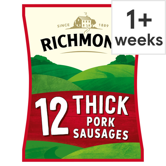 Richmond 12 Thick Pork Sausages 615G - 5057624360756