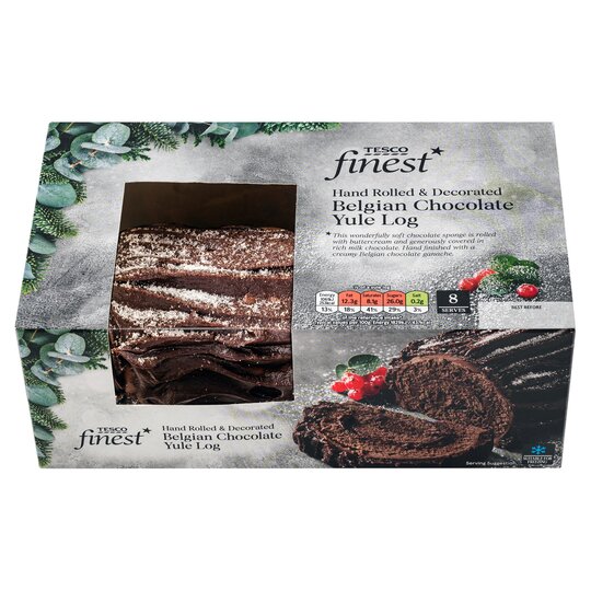 Tesco Finest Belgian Chocolate Yule Log - 5057753523343
