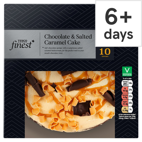 Tesco Finest Chocolate And Salted Caramel Cake - 5057753938529