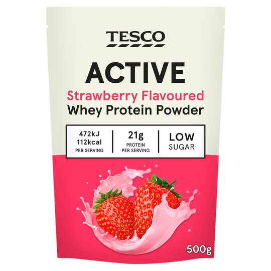 Tesco Active Strawberry Protein Powder 500G - 5057967138333