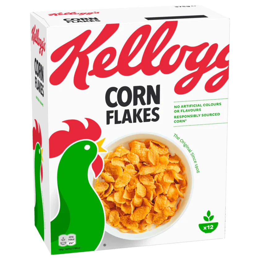 Kellogg's Cornflakes klassische Mais Cerealien 375g - 5059319014739