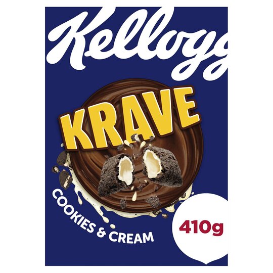 Kellogg's Krave Cookies & Cream Flavour Cereal 410G - 5059319016900