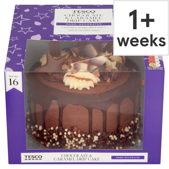 Tesco Chocolate & Salted Caramel Drip Cake - 5059512728563
