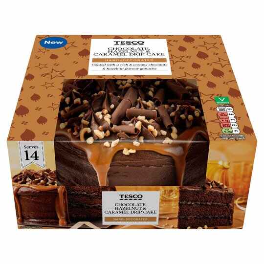 Tesco Chocolate, Hazelnut & Caramel Drip Cake - 5059512729836