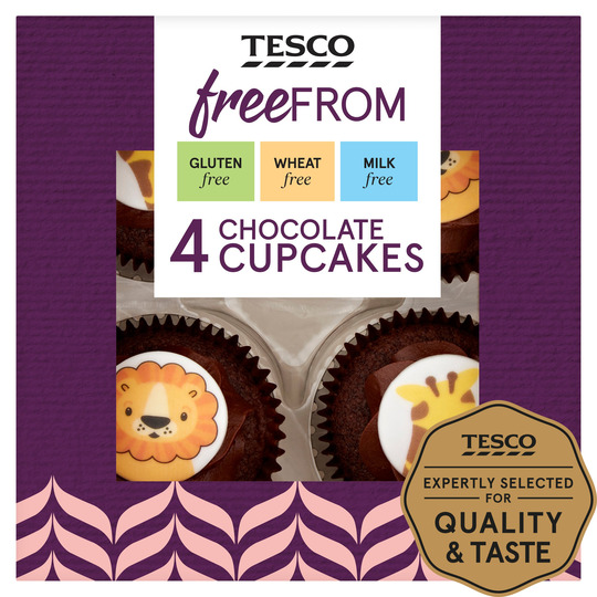 Tesco Free From 4 Chocolate Cupcakes - 5059512730092