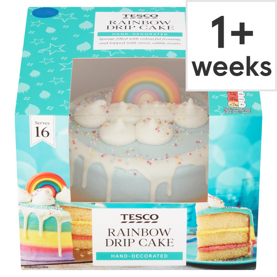 Tesco Rainbow Drip Cake - 5059512734502