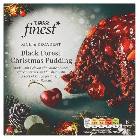 Tesco Finest Black Forest Christmas Puddings 800G - 5059697255854