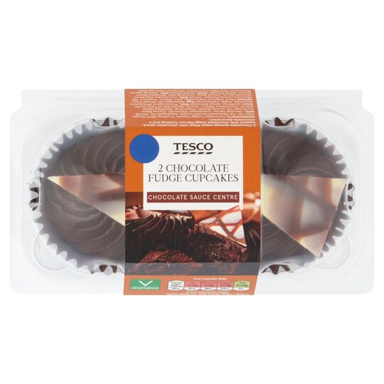 Tesco 2 Chocolate Fudge Cupcakes - 5059697683664
