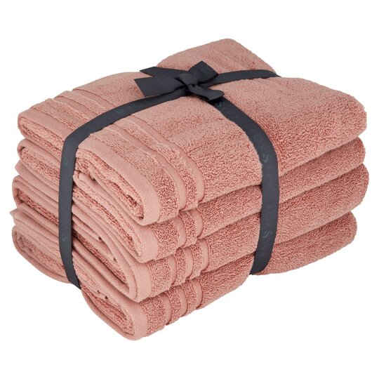 Fox & Ivy 4Pce Hygro Tencel Towel Bale Dusky Pink - 5059944653730