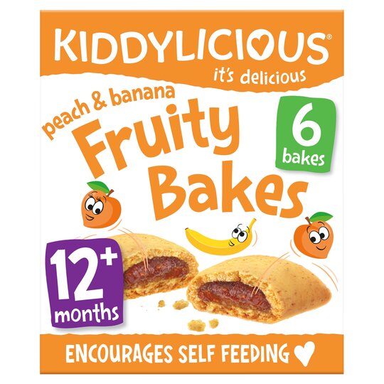 Kiddylicious Peach & Banana Fruity Bakes 6X22g - 5060040251003
