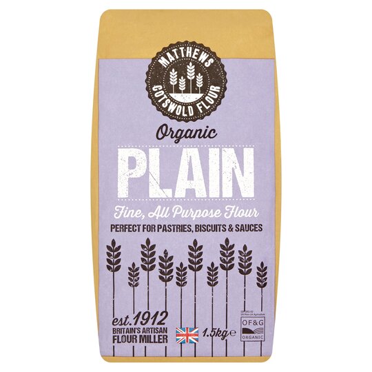 Matthews Flour Organic Plain Fine Flour 1.5Kg - 5060062065039
