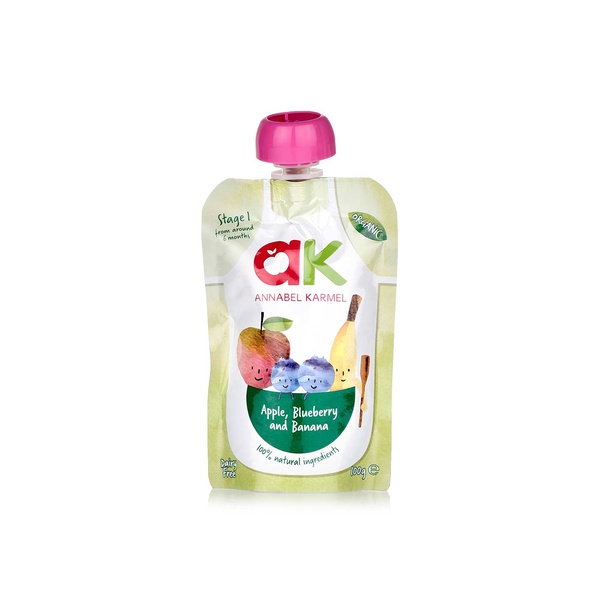 Annabel Karmel organic apple, blueberry & banana puree 100g - Waitrose UAE & Partners - 5060077680753
