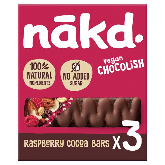 Nakd Fruit & Nut Bar Raspberry Chocolish 3X30g - 5060088709795