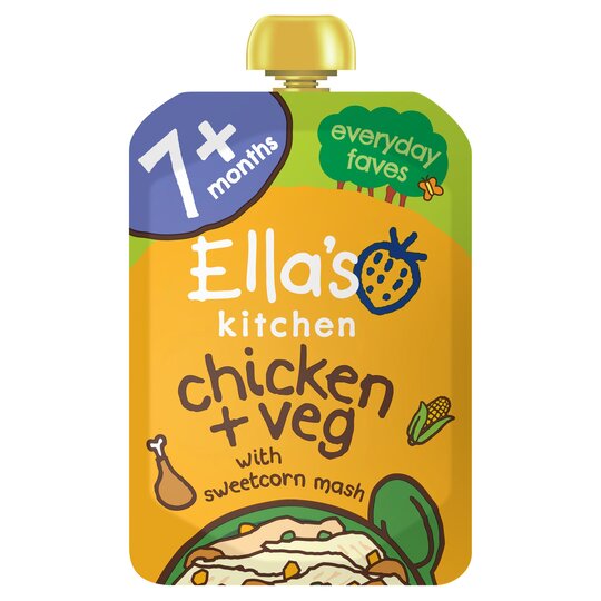 Ella's Kitchen Organic Creamy Chicken & Sweetcorn Herb 130G - 5060107332058